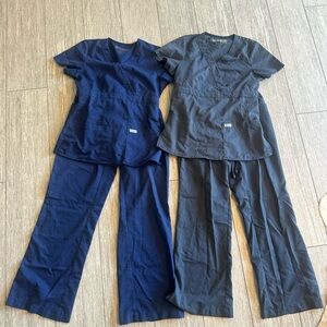 Navy and Gray Scrub Set